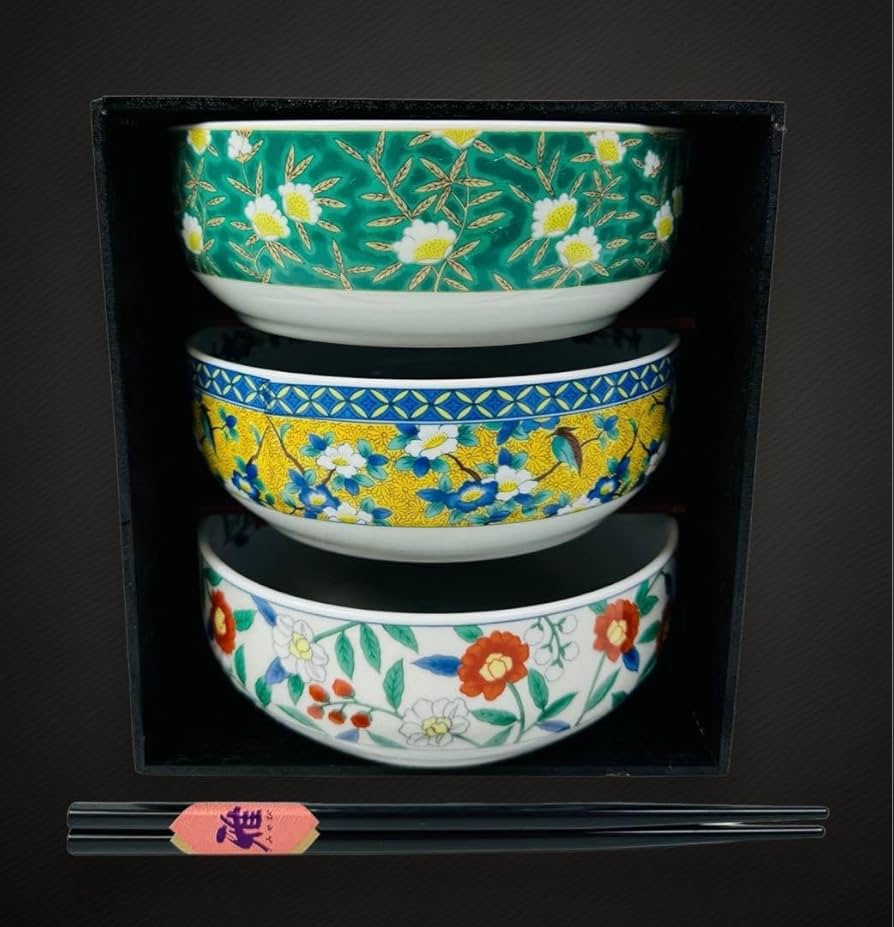 A1286-3/幸楽窯/金彩色絵鉢大7客小5客/弥左衛門/山水文平皿2客中鉢2客 A1286-3/幸楽窯/金彩色絵鉢大7客小5客/弥